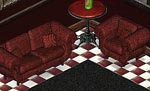 gothic red velvet sofa